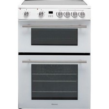 Hisense HDE3211BWUK 60cm Free Standing Electric Cooker with Ceramic Hob White