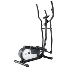 HOMCOM Elliptical Cross Trainer w/ Adjustable Resistance, LCD Monitor, Wheels