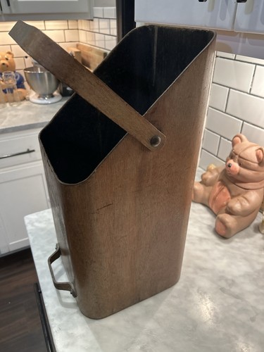Antique wooden coal scuttle - antique,