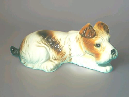 Porcelain fox terrier figurine - porcelain,