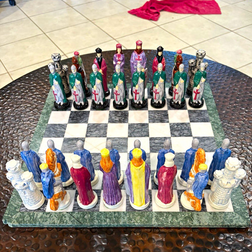 Medieval themed ceramic chess - medieval,