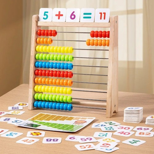 Wooden abacus for kids row - wooden, 10-row