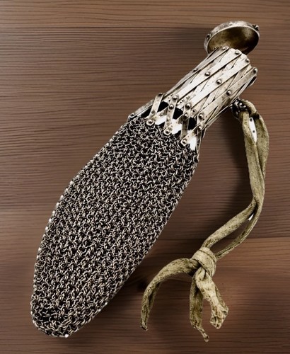 Antique silver tone chainmail - silver,