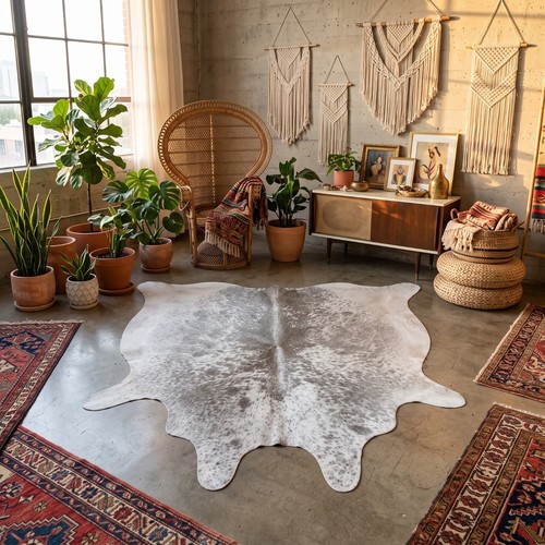Genuine cowhide rug - cowhide, real