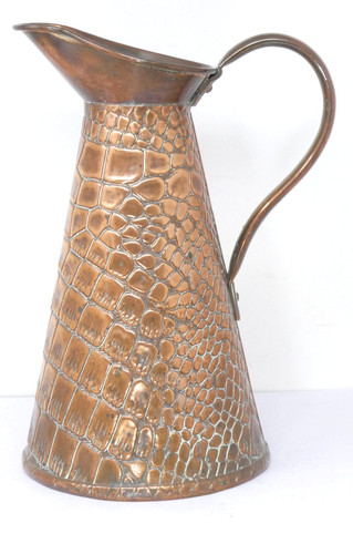 Copper jug crocodile pattern - jug,