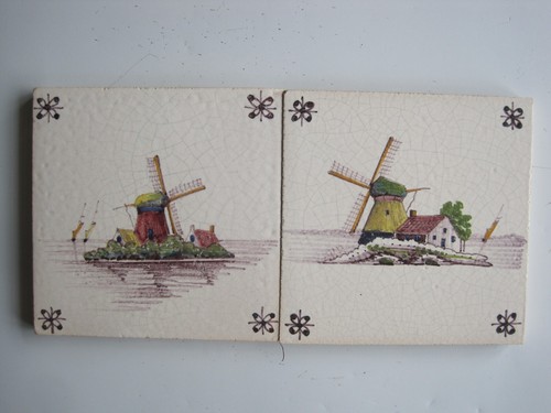 Pair vintage delft - 4",