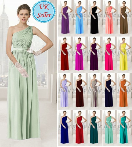 One shoulder chiffon evening - ,