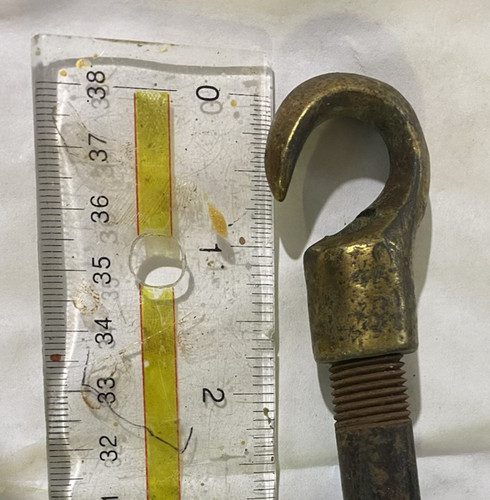 Massive finial hook - , brass