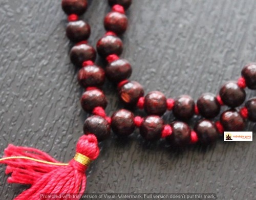 Rare red sandalwood mala - red, 108