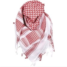 Arab Shemagh Keffiyeh Desert Tactical Large Shawl Scarf - Red 136cm X 136cm 
