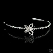 Elegant Butterfly Bridal Princess Prom Queen Crystal SIDE Tiara Headband