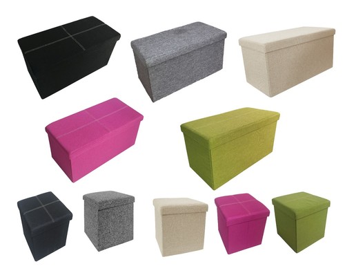 Folding storage ottoman - folding, seat