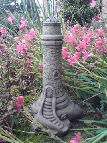 Stone garden fairy tower - stone,