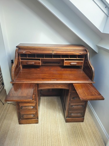 Oak rolltop desk feige - rolltop, desk,