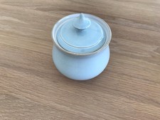 Denby Blue Linen Sugar Bowl With Pointed Lid