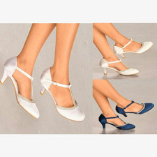 Ladies Navy Satin Diamante