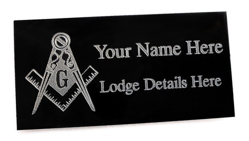 Engraved black masonic plaque - engraved,