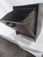 Vintage Wooden Coal Scuttle Box with Metal Liner & Handle – Antique Fireplace