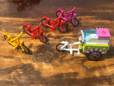 Lego Ice Cream Cart & 4 Bikes Town City Minifigure Bikes