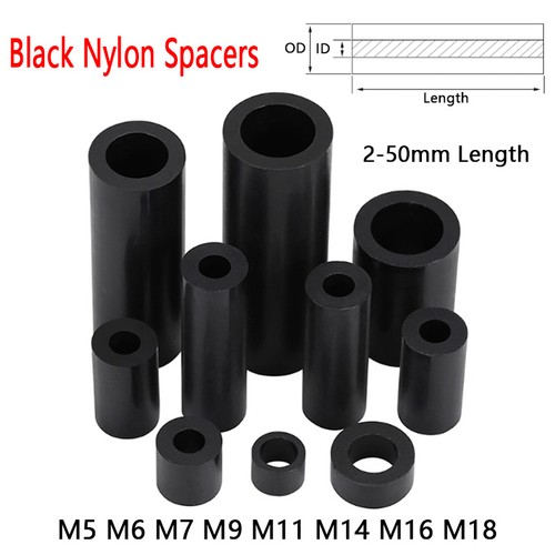 Black nylon spacers - black,