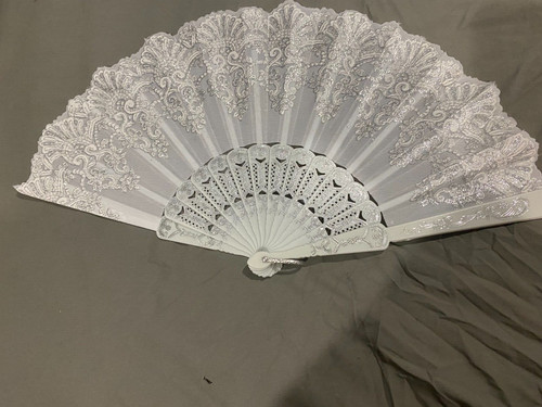 Folding hand fan white - folding,