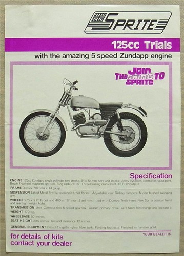 Sprite 125cc trials motorcycle - trials,