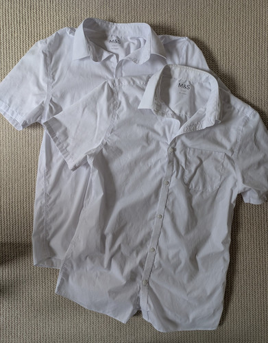 White school shirts - m&s, short