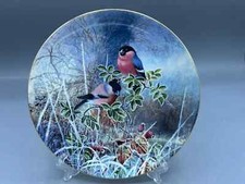 Coalport Bird Plate Bullfinches By David Feather Frosty Mornings Collection