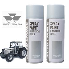 Massey Ferguson Silver Mist Tractor Machinery Aerosol Spray Paint Can - 400ml x2