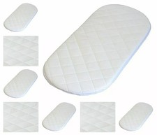 Quilted Pram Mattress Moses Basket/Soft & Breathable Oval Shaped (66x28x4cm)