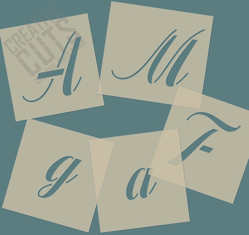 Script wedding style stencils - style,