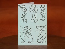 Five Studies of Dancing Figures by Henri Gaudier-Brzeska - A5 Art Print Card