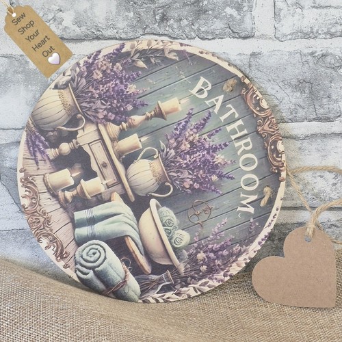 Lavender bathroom plaque - plaque, sign