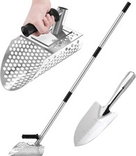 Long Handle Sand Scoop, Metal Detecting Sand Scoop with Long Handle, Stainles...