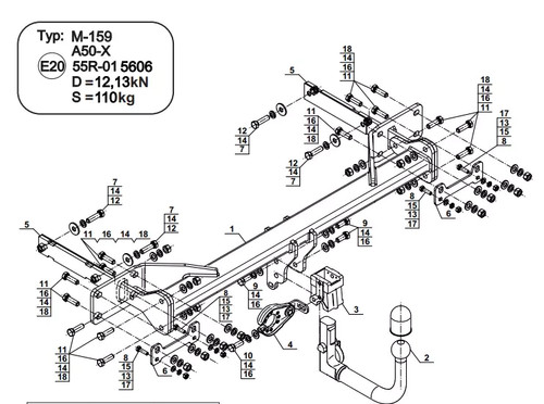 Detachable swan neck tow bar - swan,
