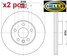 Pcs front brake disc - x2,