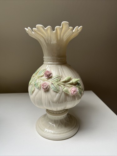 Belleek floral decorated - 8”,
