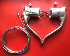 NEW OLD STOCK VINTAGE 1980s WEINMANN ALLOY BRAKE LEVERS + 2 NOS CABLES & FERULES