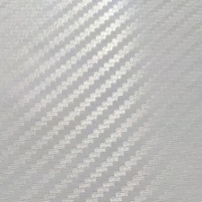 3D White Carbon Fibre Vehicle Vinyl Car Wrap - BUBBLE FREE Vehicle Film Sticker