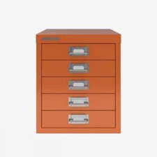 Bisley Multi Drawer Desktop Cabinet 5 Drawer Orange | 24 Hour Weekday Delivery