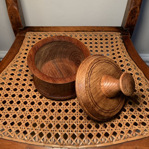 Vintage hand turned lidded - hand,