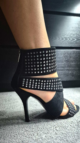Zara black suede studded - zara,