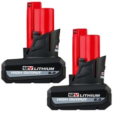 2X Genuine For Milwaukee M12 LI-ION 5.0Ah High Capacity Battery 12V 48-11-2402