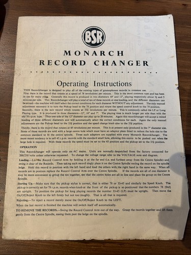 Bsr monarch turntable - monarch,