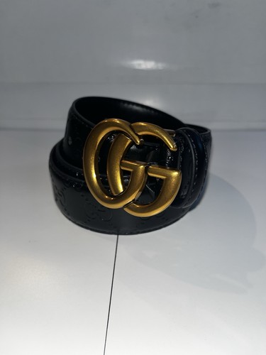 Gucci black pattern belt - black,