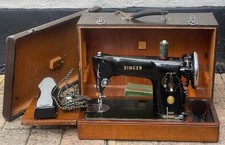 Singer 201K Sewing Machine 1954 EJ901839 Tested Working+ Case & Access, Serviced