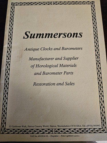 Summersons antique clock and - antique,
