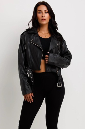 Women ladies biker - biker, faux