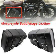 2pcs Motorcycle Side Saddle Bags Panniers Luggage Storage Tool Bag PU Leather UK