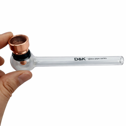 Clear glass smoking pipe - smoking,